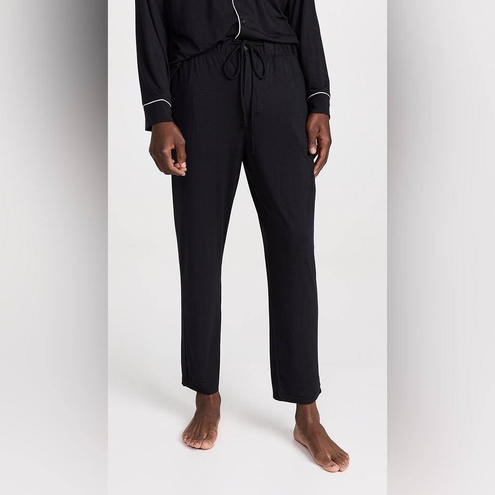 Eberjey William TENCEL™ Modal Long PJ Pants Size XL Black / Ivory Loungewear